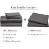 imageCalifornia Design Den Bedding Bundle  King Sheet Set with 4 Pillowcases 100 Organic Cotton Percale Grey