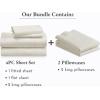 imageCalifornia Design Den Bedding Bundle  King Sheet Set with 4 Pillowcases 800 Thread Count 100 Cotton Sateen Ivory