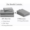 imageCalifornia Design Den Bedding Bundle  King Sheet Set with 4 Pillowcases 800 Thread Count 100 Cotton Sateen Light Grey