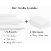 imageCalifornia Design Den Bedding Bundle  King Striped Sheet Set with 4 Pillowcases 500 Thread Count 100 Cotton Sateen White Striped