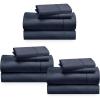 imageCalifornia Design Den 3Pack Sheet Sets 400 Thread Count 100 Cotton Sateen Deep Pocket Includes 3 Fitted Sheets 3 Flat Sheets and 6 Pillowcases King Indigo Dusty Blue