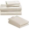 imageCalifornia Design Den 6 Piece King Size Sheet Set with 4 Pillowcases  1000 Thread Count 100 Cotton Sateen Ivory