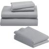 imageCalifornia Design Den 6 Piece King Size Sheet Set with 4 Pillowcases  1000 Thread Count 100 Cotton Sateen Light Grey