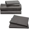 imageCalifornia Design Den Bedding Bundle  King Sheet Set with 4 Pillowcases 100 Organic Cotton Percale Grey