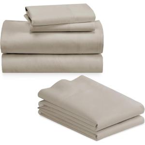 imageCalifornia Design Den Bedding Bundle  King Sheet Set with 4 Pillowcases 800 Thread Count 100 Cotton Sateen Beige