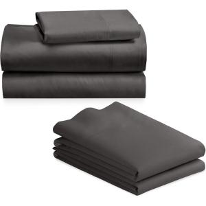imageCalifornia Design Den Bedding Bundle  King Sheet Set with 4 Pillowcases 800 Thread Count 100 Cotton Sateen Grey