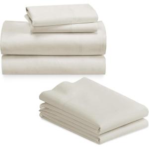 imageCalifornia Design Den Bedding Bundle  King Sheet Set with 4 Pillowcases 800 Thread Count 100 Cotton Sateen Ivory