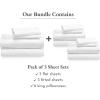 imageCalifornia Design Den 3Pack King Sheet Sets 100 Cotton Sateen Includes 3 Flat 3 Fitted ampamp 6 Pillowcases White