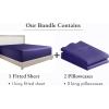 imageCalifornia Design Den 3Piece Bundle  Fitted Sheet with 2 Pillowcases 400 Thread Count 100 Cotton Sateen Deep Pockets King Size Dark Purple