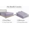 imageCalifornia Design Den 3Piece Bundle  Fitted Sheet with 2 Pillowcases 400 Thread Count 100 Cotton Sateen Deep Pockets King Size Lavender Grey
