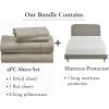 imageCalifornia Design Den 5 Piece King Size Sheet Set Taupe and Waterproof Mattress Protector White Bundle  400 Thread Count 100 Cotton Sateen 4 Piece Sheet Set with 1 Mattress Protector