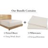 imageCalifornia Design Den Bedding Bundle  King Fitted Sheet with 2 Pillowcases 100 Organic Cotton Percale Natural Ivory