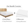 imageCalifornia Design Den Bedding Bundle  King Fitted Sheet with 2 Pillowcases 100 Organic Cotton Percale White