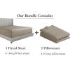 imageCalifornia Design Den Bedding Bundle  King Fitted Sheet with 2 Pillowcases 600 Thread Count 100 Cotton Sateen Taupe