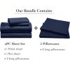 imageCalifornia Design Den Bedding Bundle  King Sheet Set with 4 Pillowcases 100 Organic Cotton Percale Navy