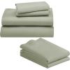 imageCalifornia Design Den 6 Piece King Size Sheet Set with 4 Pillowcases  1000 Thread Count 100 Cotton Sateen Sage Green