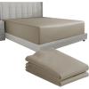 imageCalifornia Design Den Bedding Bundle  King Fitted Sheet with 2 Pillowcases 600 Thread Count 100 Cotton Sateen Taupe