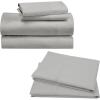 imageCalifornia Design Den Bedding Bundle  King Sheet Set with 4 Pillowcases 100 Organic Cotton Percale Light Grey