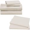 imageCalifornia Design Den Bedding Bundle  King Sheet Set with 4 Pillowcases 100 Organic Cotton Percale Natural Ivory
