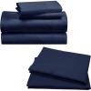 imageCalifornia Design Den Bedding Bundle  King Sheet Set with 4 Pillowcases 100 Organic Cotton Percale Navy