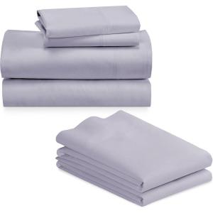 imageCalifornia Design Den Bedding Bundle  King Sheet Set with 4 Pillowcases 800 Thread Count 100 Cotton Sateen Lavender