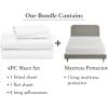 imageCalifornia Design Den 5 Piece King Size Sheet Set and Waterproof Mattress Protector Bundle  100 Organic Cotton Percale 4 Piece Sheet Set with 1 Mattress Protector White