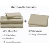 imageCalifornia Design Den 6 Piece King Size Sheet Set with 4 Pillowcases Rayon from Bamboo Sateen Beige