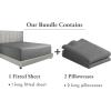 imageCalifornia Design Den Bedding Bundle  King Fitted Sheet with 2 Pillowcases 600 Thread Count 100 Cotton Sateen Grey