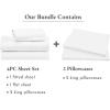imageCalifornia Design Den Bedding Bundle  King Sheet Set with 4 Pillowcases 100 Organic Cotton Percale White