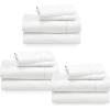 imageCalifornia Design Den 3Pack Sheet Sets 400 Thread Count 100 Cotton Sateen Deep Pocket Includes 3 Fitted Sheets 3 Flat Sheets and 6 Pillowcases King Antique White