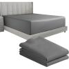 imageCalifornia Design Den Bedding Bundle  King Fitted Sheet with 2 Pillowcases 600 Thread Count 100 Cotton Sateen Grey