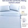 imageCALIFORNIA DESIGN DEN 5Star Hotel Twin Size Printed Sheet Set Soft ampamp Smooth 100 Cotton 600 Thread Count Sateen Cotton Bedding Sheets for Bed with Deep Pocket Urban Hex Blue