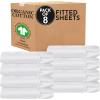 image100 Organic Cotton Crib Sheets for Boys or Girls Set of 2 Fitted Sheets Cooling ampamp Softest Baby Crib Sheets for Girl Crib Mattress Sheet or Toddler Bed Sheets Percale BlueBright White