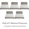 imageCalifornia Design Den Bulk Pack of 4 Waterproof Mattress Protectors King Size  Soft ampamp Noiseless Fitted Style Deep Pockets to Fit 820 Inch Mattresses Machine WashableQueen