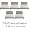 imageCalifornia Design Den Bulk Pack of 4 Waterproof Mattress Protectors King Size  Soft ampamp Noiseless Fitted Style Deep Pockets to Fit 820 Inch Mattresses Machine WashableFull