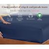 imageCalifornia Design Den Bulk Pack of 8 Twin XL Size Fitted Sheets Only  100 Organic Cotton Percale Weave White06  Navy