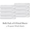 imageCalifornia Design Den Bulk Pack of 8 Twin XL Size Fitted Sheets Only  400 Thread Count 100 Cotton Sateen White01  White