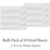 imageCalifornia Design Den Bulk Pack of 8 Twin XL Size Fitted Sheets Only  400 Thread Count 100 Cotton Sateen White01  White