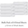 imageCalifornia Design Den Bulk Pack of 8 Twin XL Size Fitted Sheets Only  400 Thread Count 100 Cotton Sateen White01  White