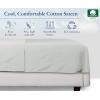 imageCalifornia Design Den Cal King Size Flat Sheet Soft 400 Thread Count 100 Cotton Sheet SateenCooling ampamp Breathable Bed Sheets White Flat Sheet Single California King Flat Sheet Only Bright White04  Light Grey