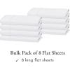 imageCalifornia Design Den Cal King Size Flat Sheet Soft 400 Thread Count 100 Cotton Sheet SateenCooling ampamp Breathable Bed Sheets White Flat Sheet Single California King Flat Sheet Only Bright White01  Bright White