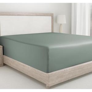 imageCalifornia Design Den Bulk Pack of 8 Twin XL Size Fitted Sheets Only  400 Thread Count 100 Cotton Sateen White16  Green Sage