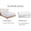 imageCalifornia Design Den 3Piece Bundle  Fitted Sheet with 2 Pillowcases Soft 100 Cotton Sateen Deep Pockets Queen Size White