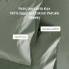 imageCalifornia Design Den StandardQueen Pillow Cases Set of 2  Luxury 100 Egyptian Cotton Crisp Percale Soft ampamp Breathable StandardQueen Size Pillow Cases  WhiteSage Mist