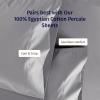 imageCalifornia Design Den StandardQueen Pillow Cases Set of 2  Luxury 100 Egyptian Cotton Crisp Percale Soft ampamp Breathable StandardQueen Size Pillow Cases  WhiteLight Grey
