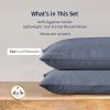 imageCalifornia Design Den StandardQueen Pillow Cases Set of 2  Luxury 100 Egyptian Cotton Crisp Percale Soft ampamp Breathable StandardQueen Size Pillow Cases  WhiteMineral Blue