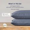 imageCalifornia Design Den StandardQueen Pillow Cases Set of 2  Luxury 100 Egyptian Cotton Crisp Percale Soft ampamp Breathable StandardQueen Size Pillow Cases  WhiteMineral Blue