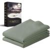 imageCalifornia Design Den StandardQueen Pillow Cases Set of 2  Luxury 100 Egyptian Cotton Crisp Percale Soft ampamp Breathable StandardQueen Size Pillow Cases  WhiteSage Mist