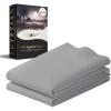 imageCalifornia Design Den StandardQueen Pillow Cases Set of 2  Luxury 100 Egyptian Cotton Crisp Percale Soft ampamp Breathable StandardQueen Size Pillow Cases  WhiteLight Grey
