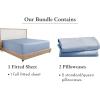 imageCalifornia Design Den 3Piece Bundle  Fitted Sheet with 2 Pillowcases Soft 100 Cotton Sateen Deep Pockets Full Size Blue Hydrangea
